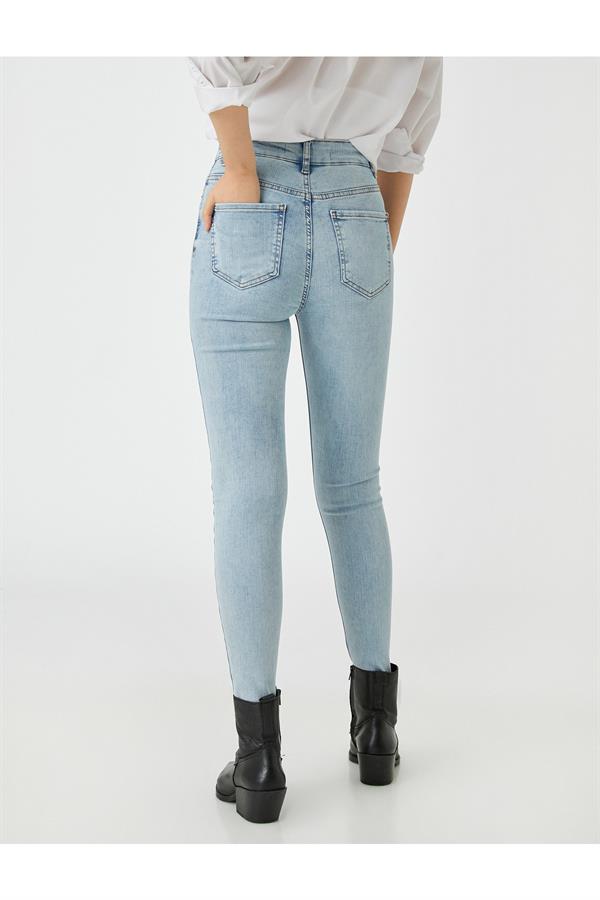 Dar Paça Kot Pantolon Dar Kesim Yüksek Bel - Carmen Jean