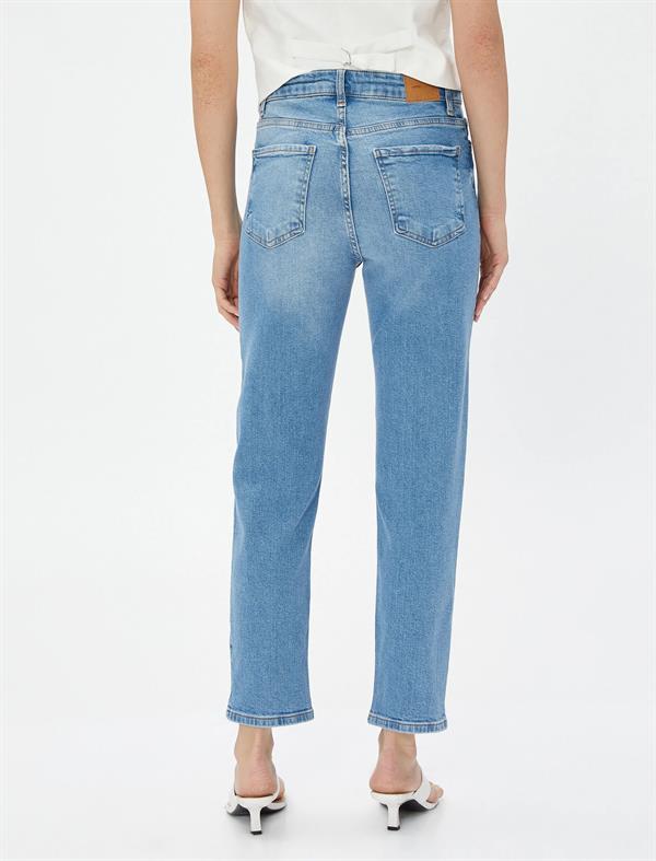 Yüksek Bel Kot Pantolon Hafif Dar Paça - Eve Jeans