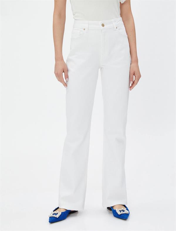 Tuba Ünsal X Koton Beyaz Kot Pantolon