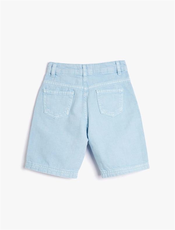 Erkek Çocuk Kot Şort Cepli Pamuklu