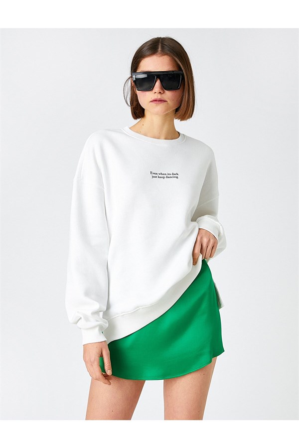 Slogan Baskılı Sweatshirt