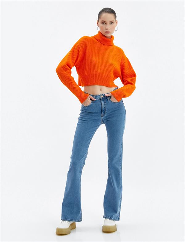 Mavi Kadın İspanyol Paça Kot Pantolon Dar Kesim Yüksek Bel - Victoria Jean