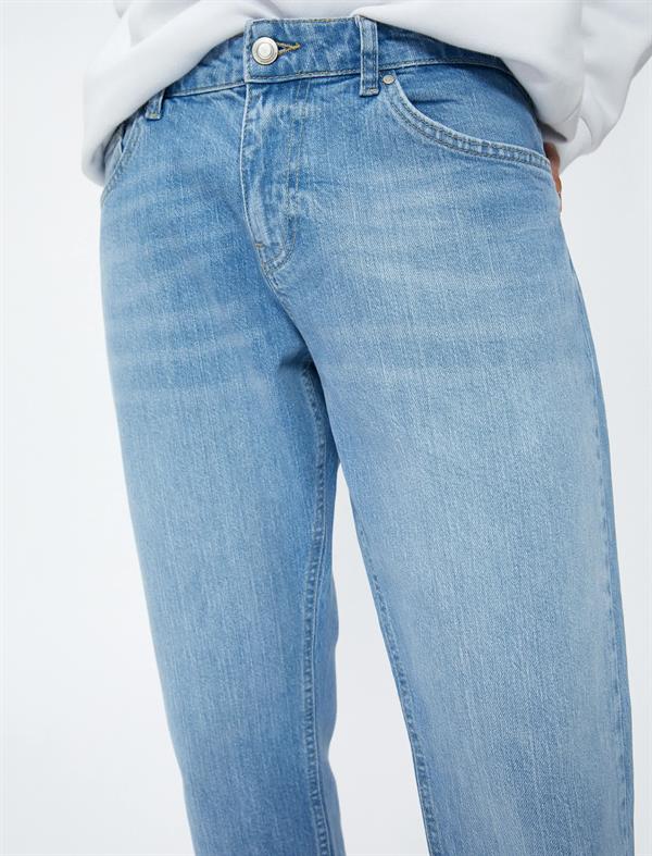 Straight Fit Açık İndigo Erkek Kot Pantolon - Mark Jean