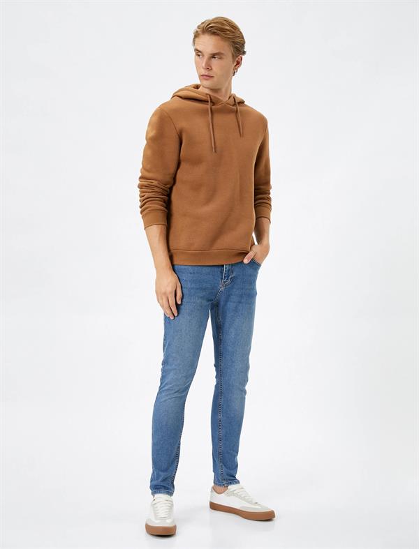 Orta İndigo Erkek Skinny Fit Kot Pantolon - Michael Jean