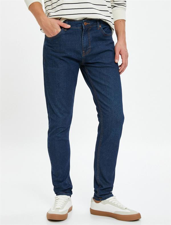 Koyu İndigo Erkek Skinny Fit Kot Pantolon - Michael Jean