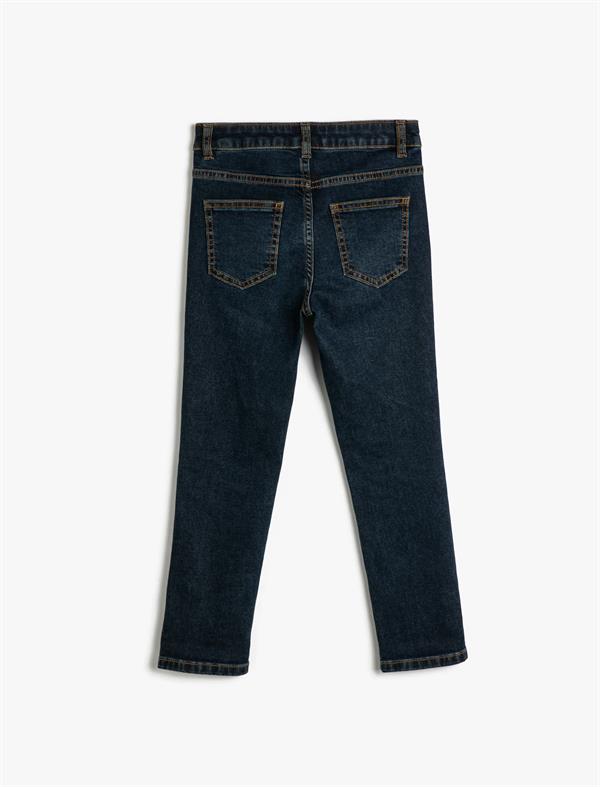 Erkek Çocuk Normal Bel Dar Paça Pamuklu Kot Pantolon - Slim Jean