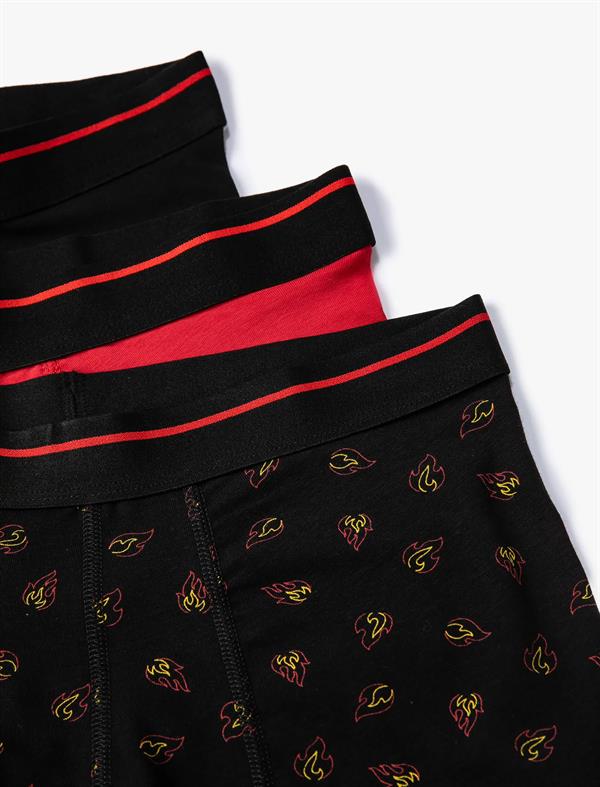 3lü Boxer Seti Baskılı Çok Renkli