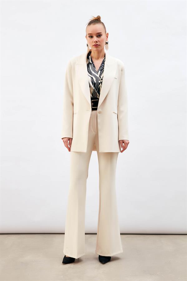 Bej Kadın İspanyol Paça Pantolon