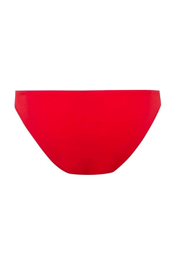 Kadın Kırmızı İnce Kenar Bikini Alt 