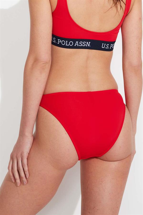 Kadın Kırmızı İnce Kenar Bikini Alt 