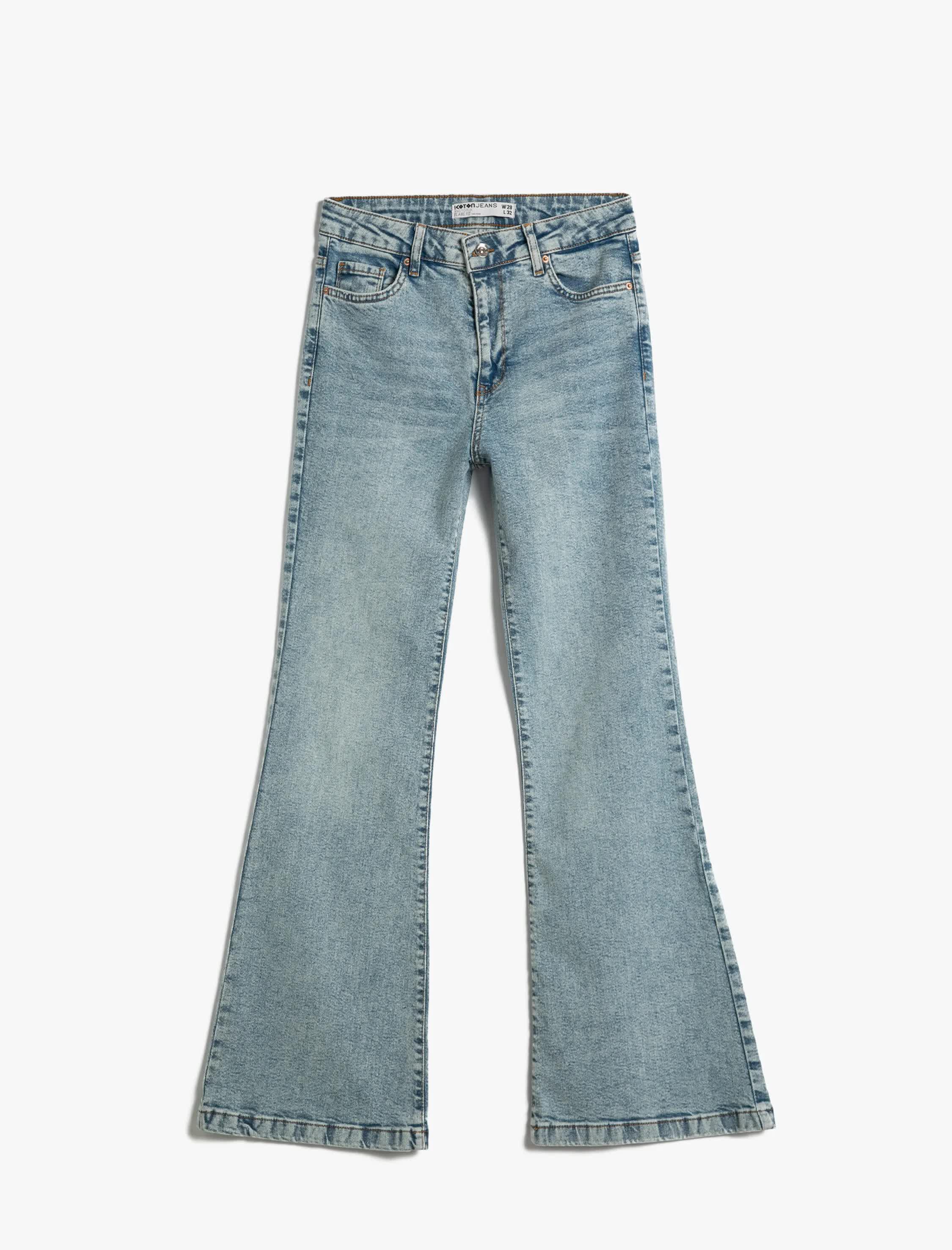 Mavi Kadın İspanyol Paça Kot Pantolon Dar Kesim Normal Bel - Victoria Jean