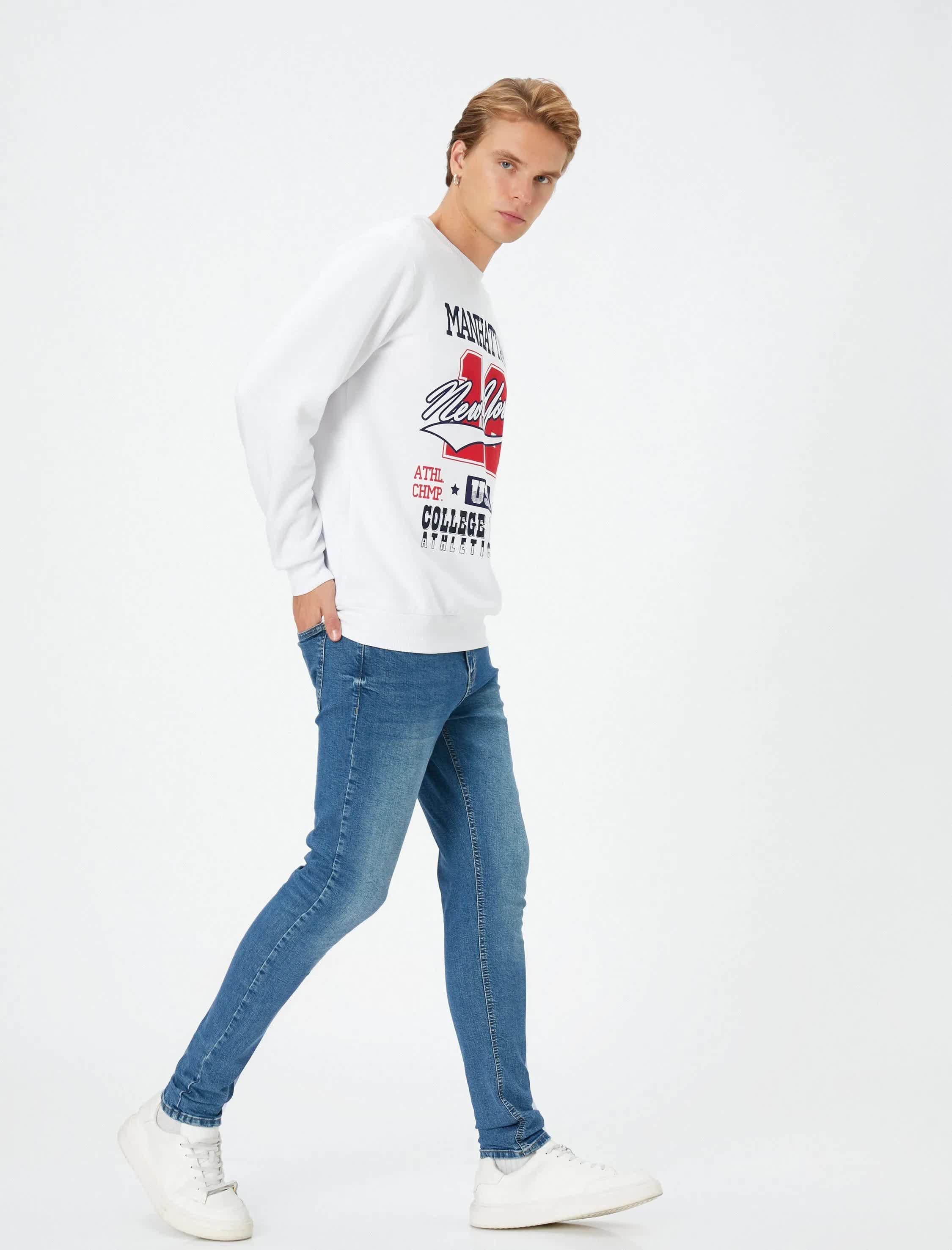 Lacivert Erkek Skinny Fit Kot Pantolon - Michael Jean