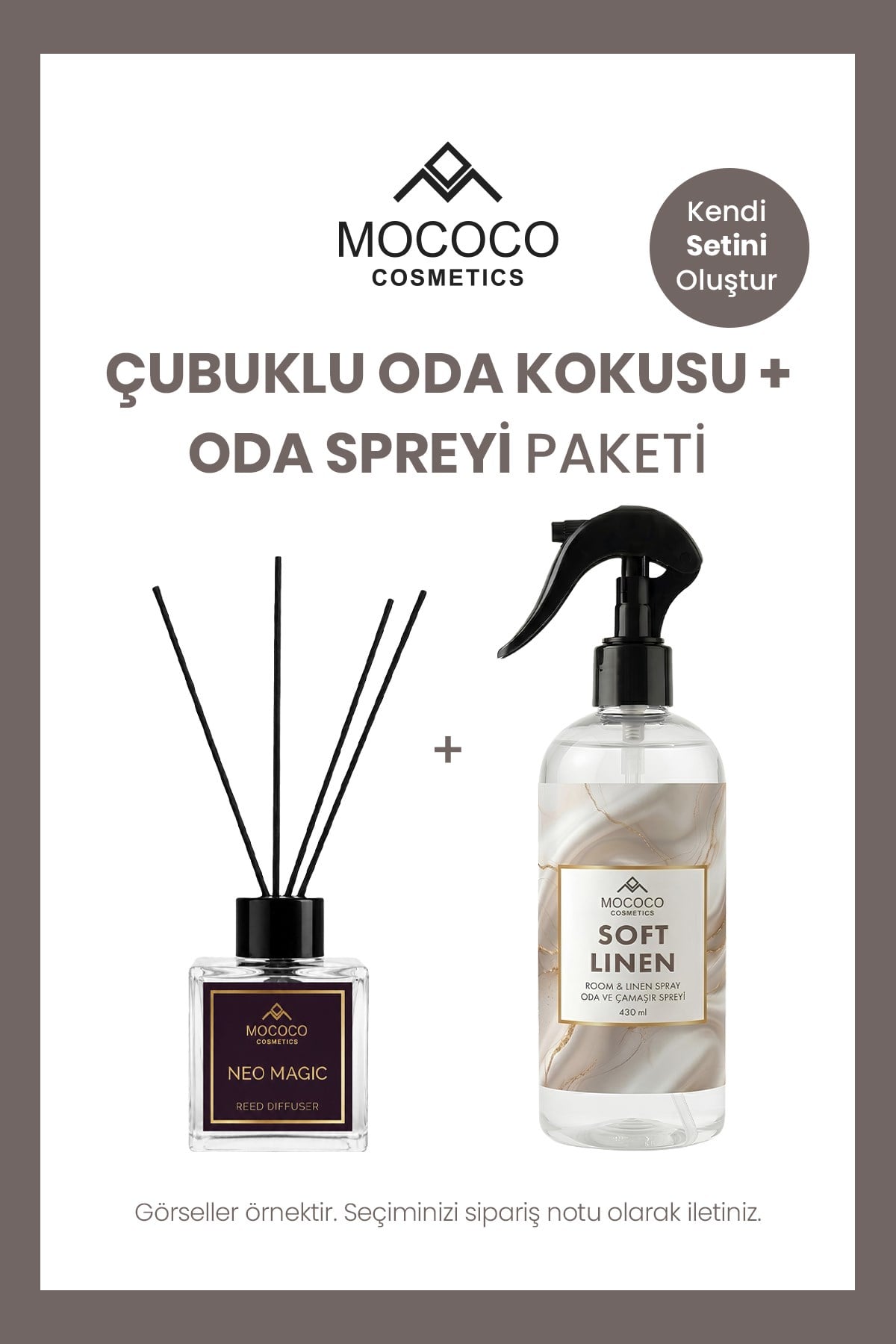 1 Adet Çubuklu Oda Kokusu + 1 Adet Oda Spreyi Paketi (Kokularını Kendin Seç)