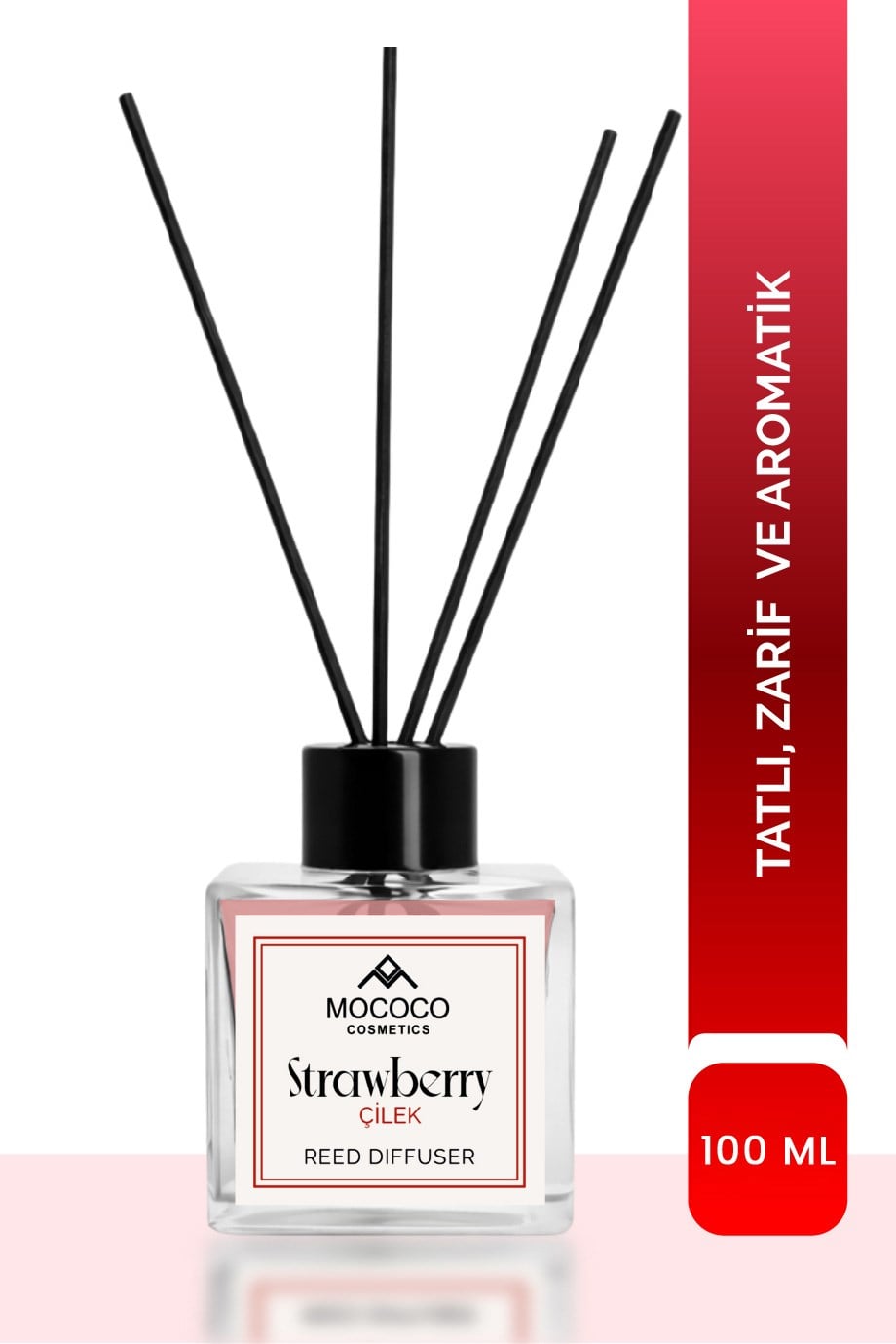 Çilek Bambu Çubuklu Oda Kokusu 100 ml – Reed Diffuser | Ev ve Aromaterapi