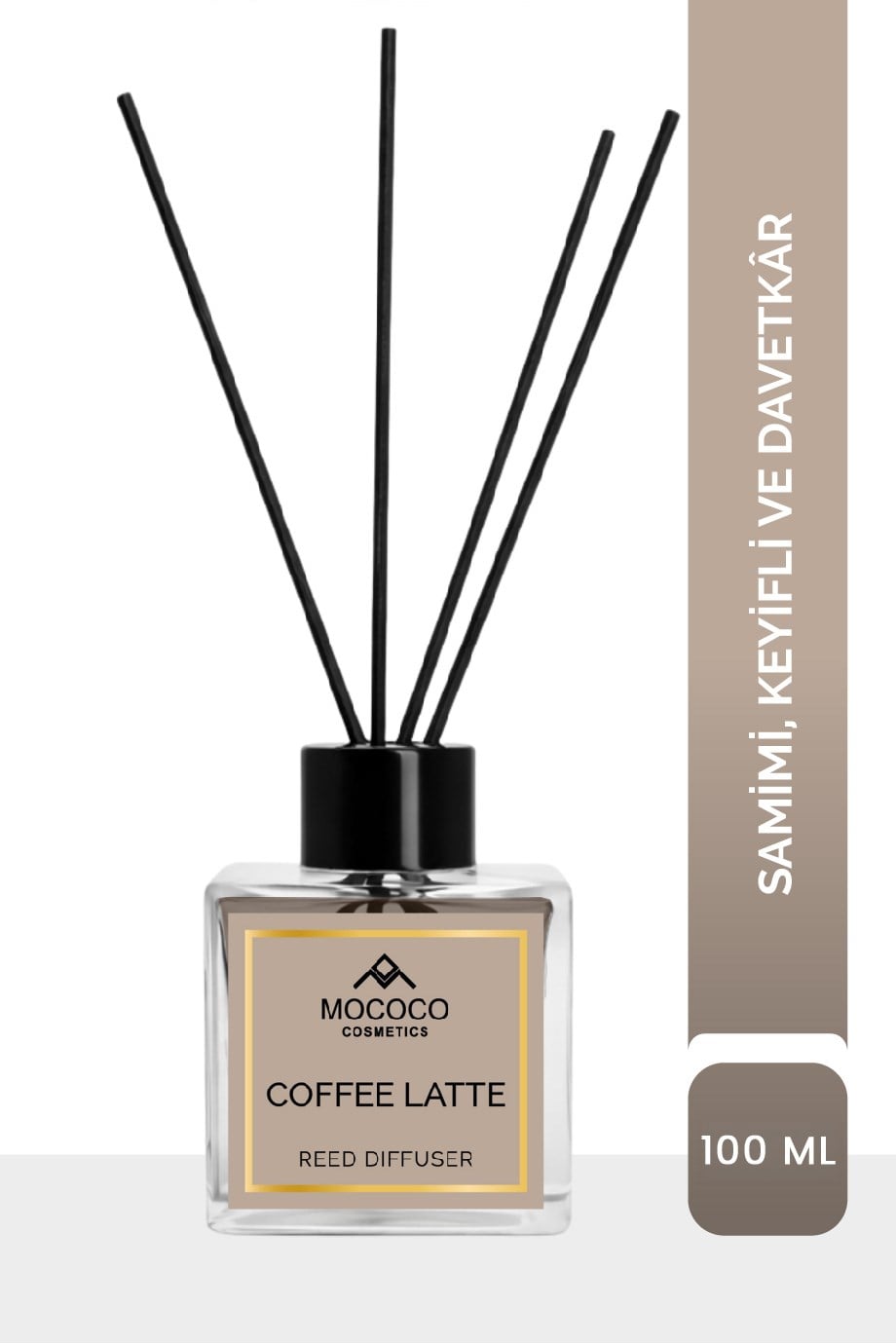 Coffee Latte Bambu Çubuklu Oda Kokusu 110 ml – Reed Diffuser | Ev ve Aromaterapi