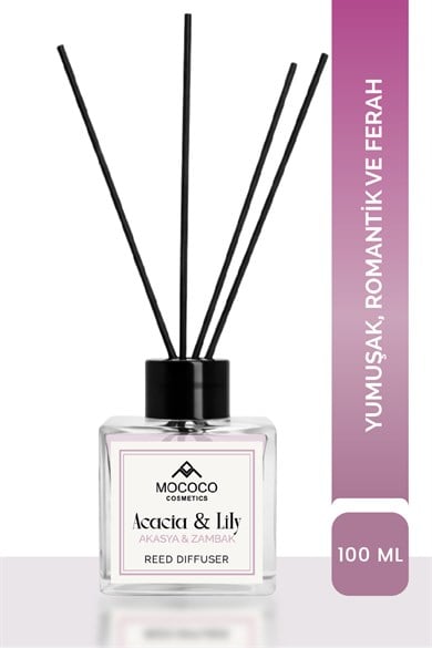 Acacia & Lily Bambu Çubuklu Oda Kokusu 110 ml – Reed Diffuser | Ev ve Aromaterapi