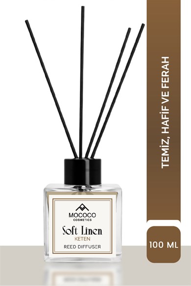 Soft Linen Bambu Çubuklu Oda Kokusu 110 ml – Reed Diffuser | Ev ve Aromaterapi