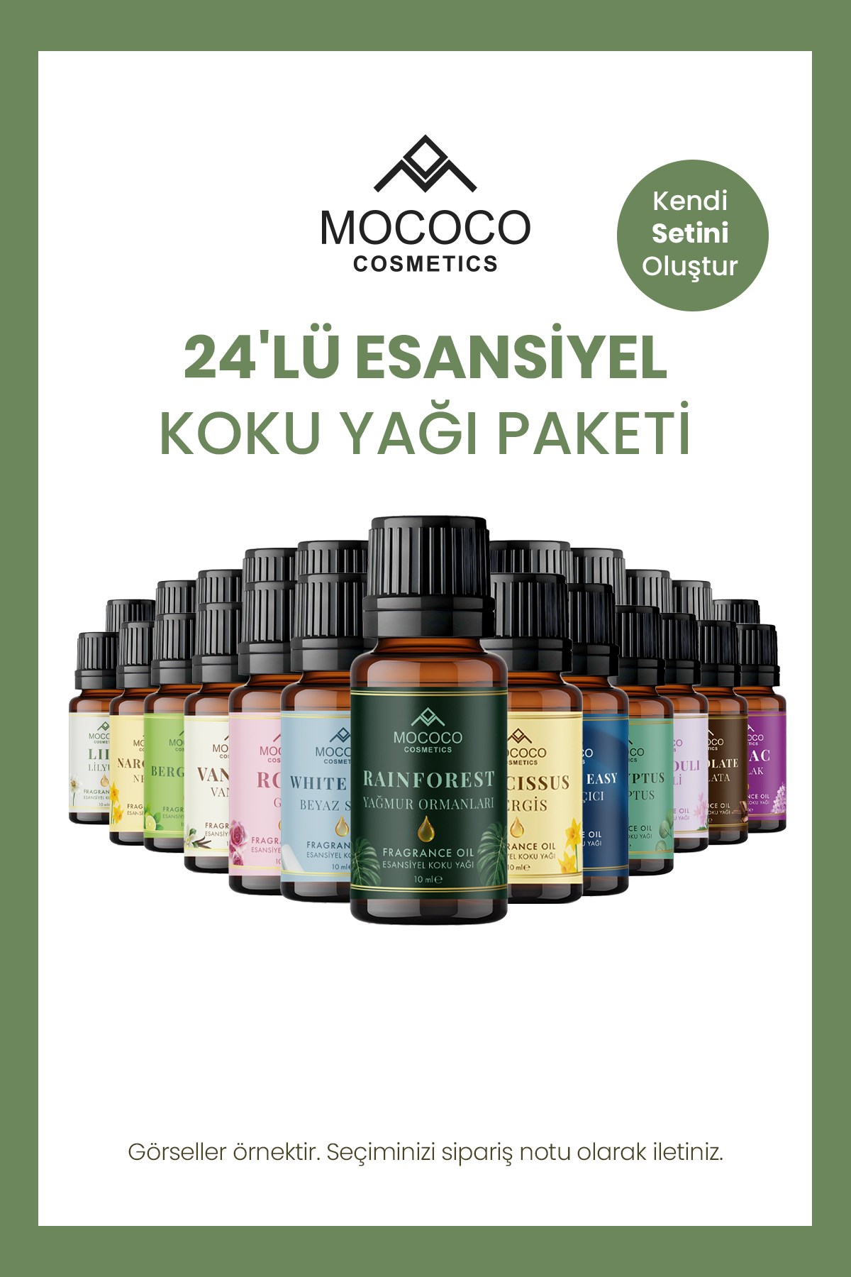 24'lü Esansiyel Yağ Paketi (Kendi Seçimini Yap) – Doğal Uçucu Yağ Seti | Aromaterapi, Difüzör, Buhurdanlık