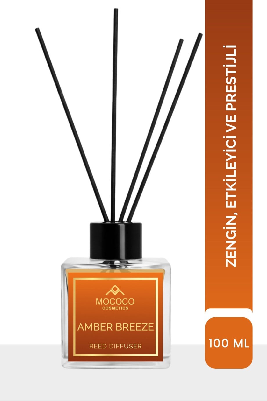 Amber Bambu Çubuklu Oda Kokusu 110 ml – Reed Diffuser | Ev ve Aromaterapi