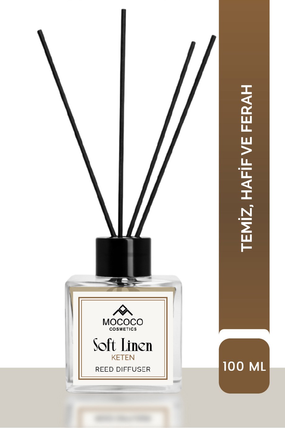 Soft Linen Bambu Çubuklu Oda Kokusu 110 ml – Reed Diffuser | Ev ve Aromaterapi