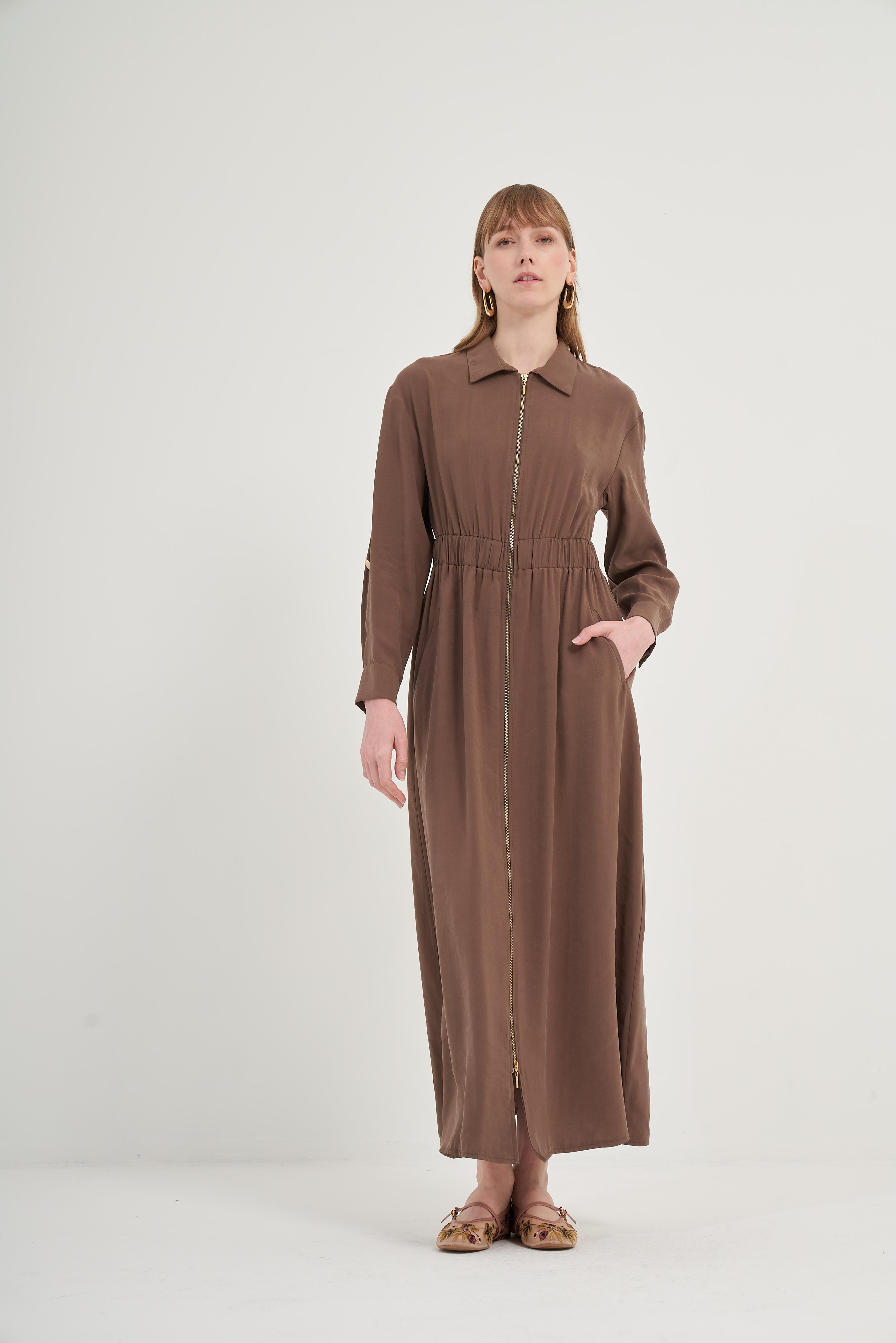Garmi Kadın Modal Elbise Kahve 31033