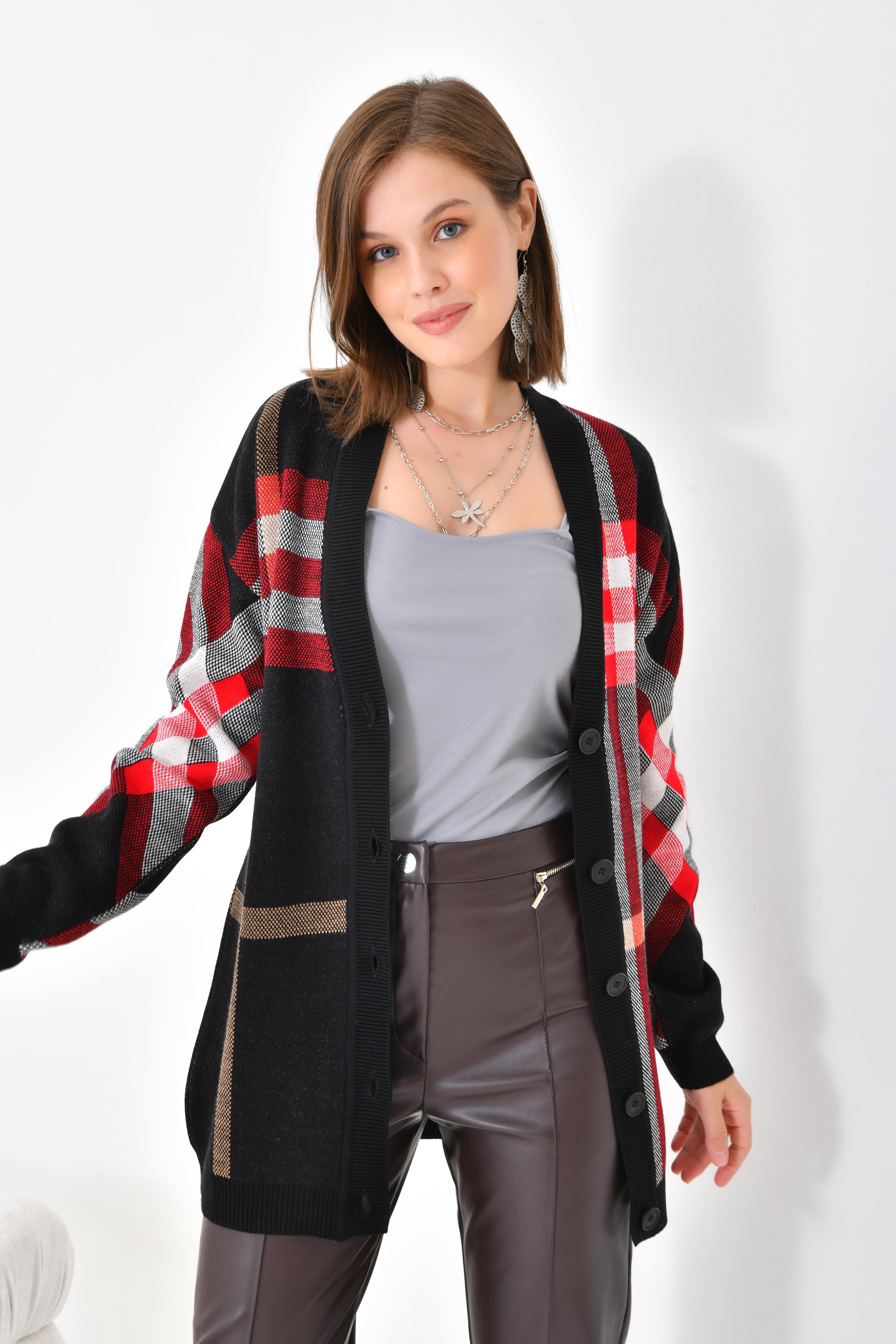 Ftz Women Kadın Burberry Hırka Siyah