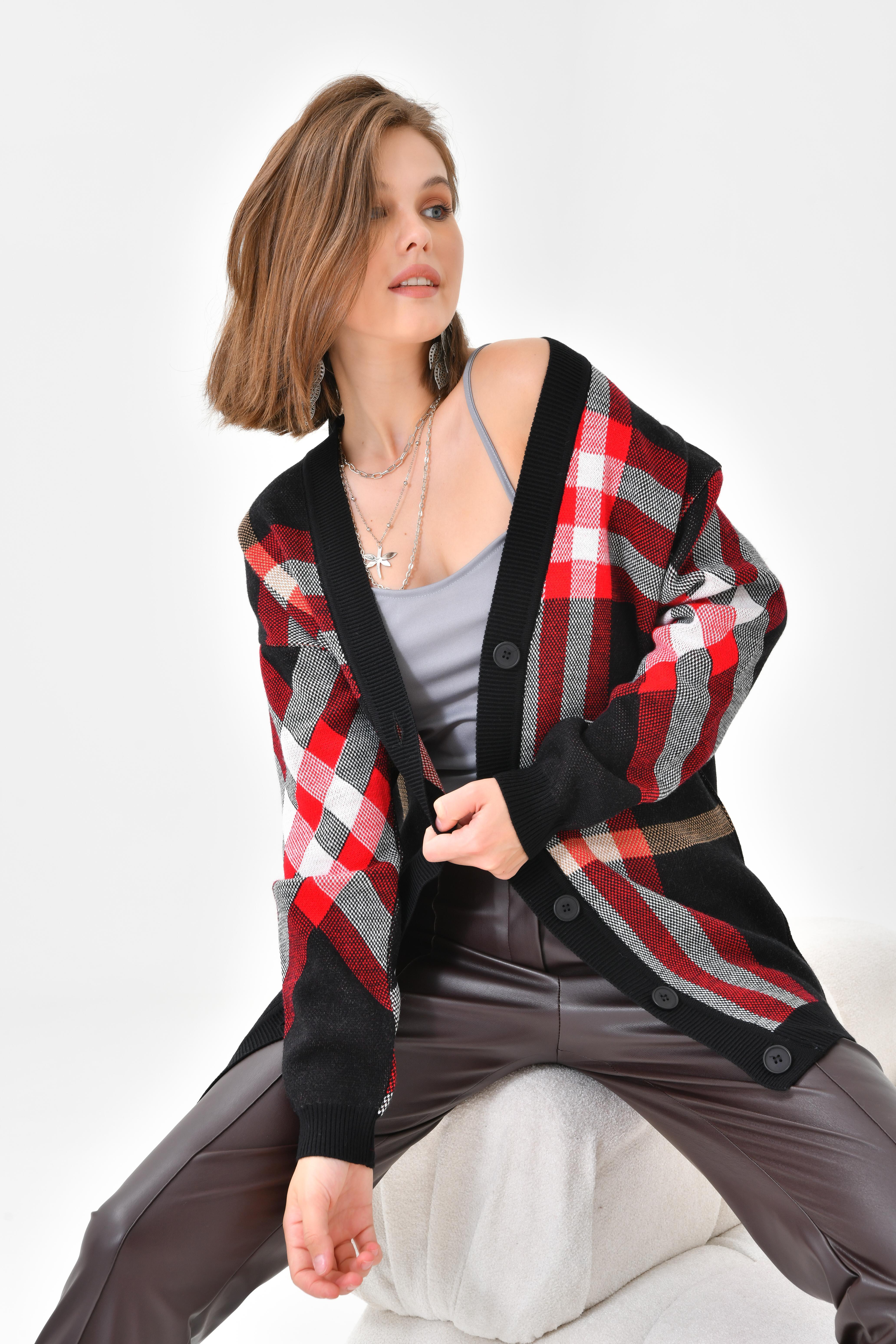 Ftz Women Kadın Burberry Hırka Siyah