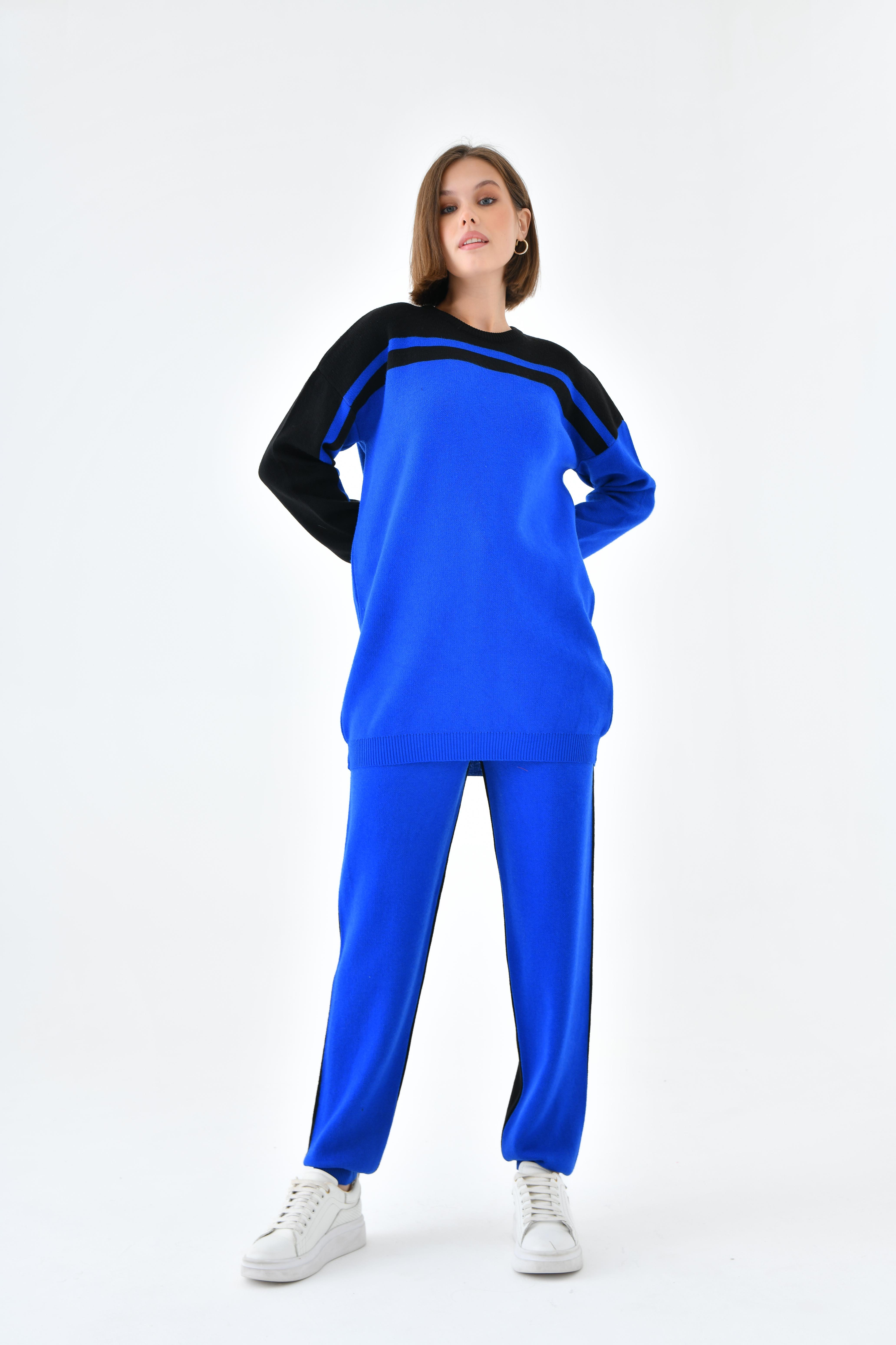 Ftz Women Kadın Çizgili İkili Takım Saks Mavi