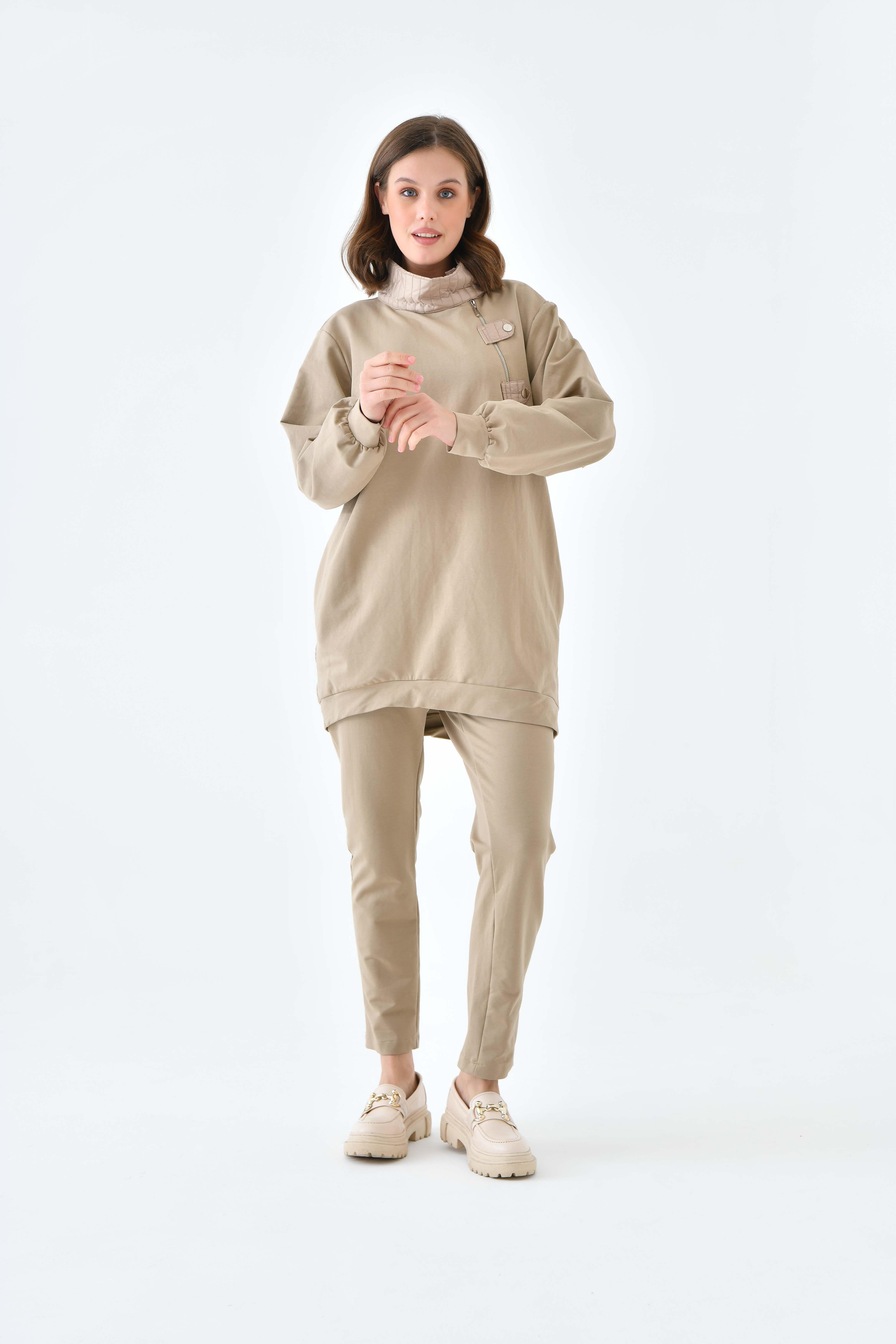 Ftz Women Kadın İki İp Kapitoneli Takım Beige