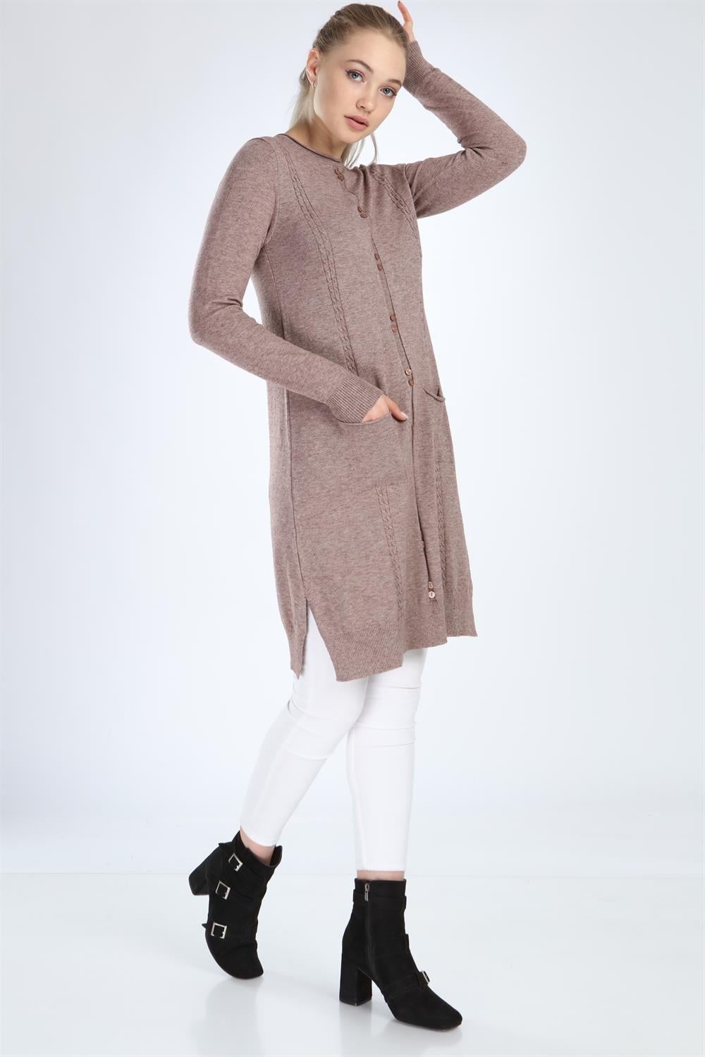 Garmi Kadın Düğme Detaylı Tunik Beige