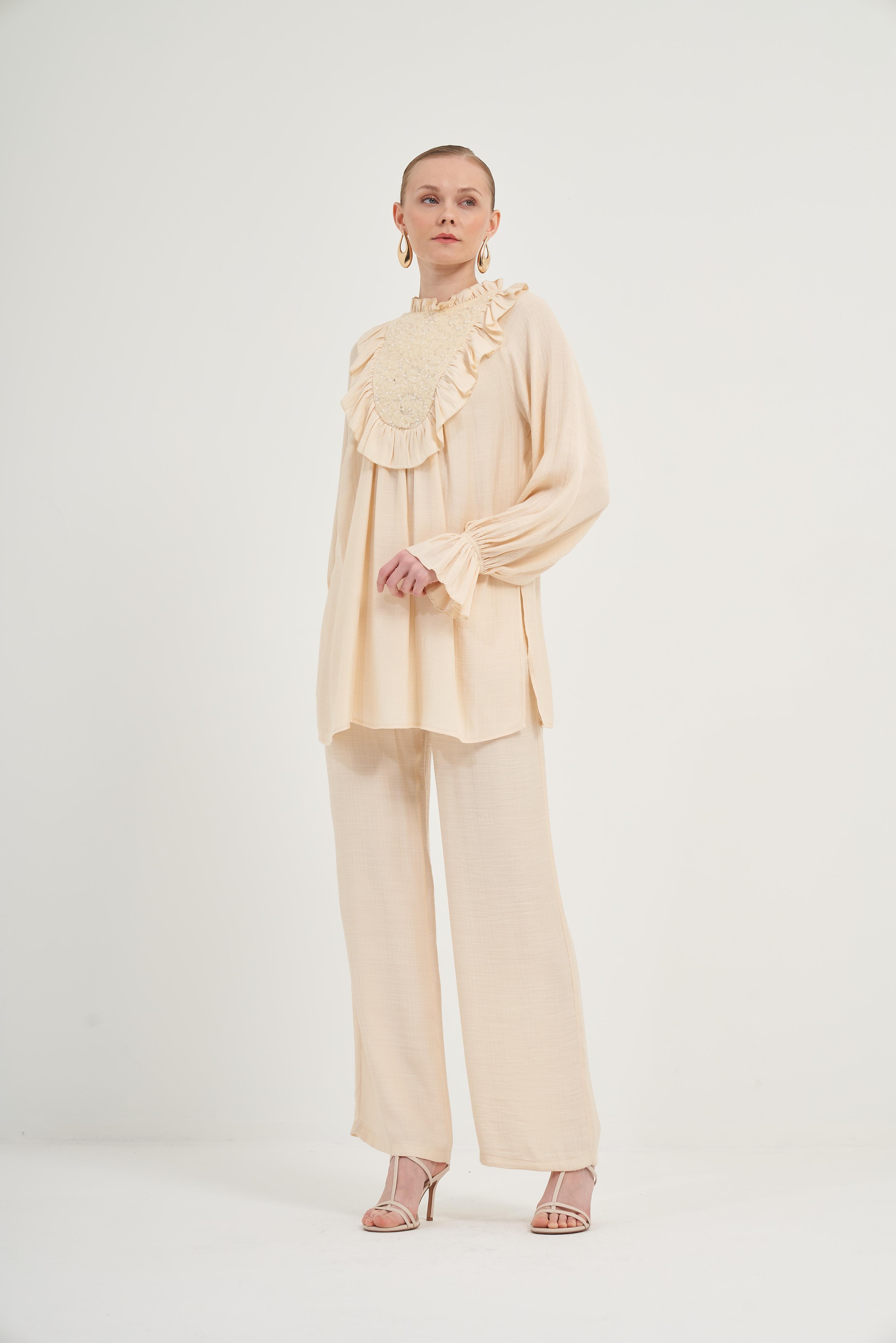 Garmi Kadın Luna Keten Takım Beige