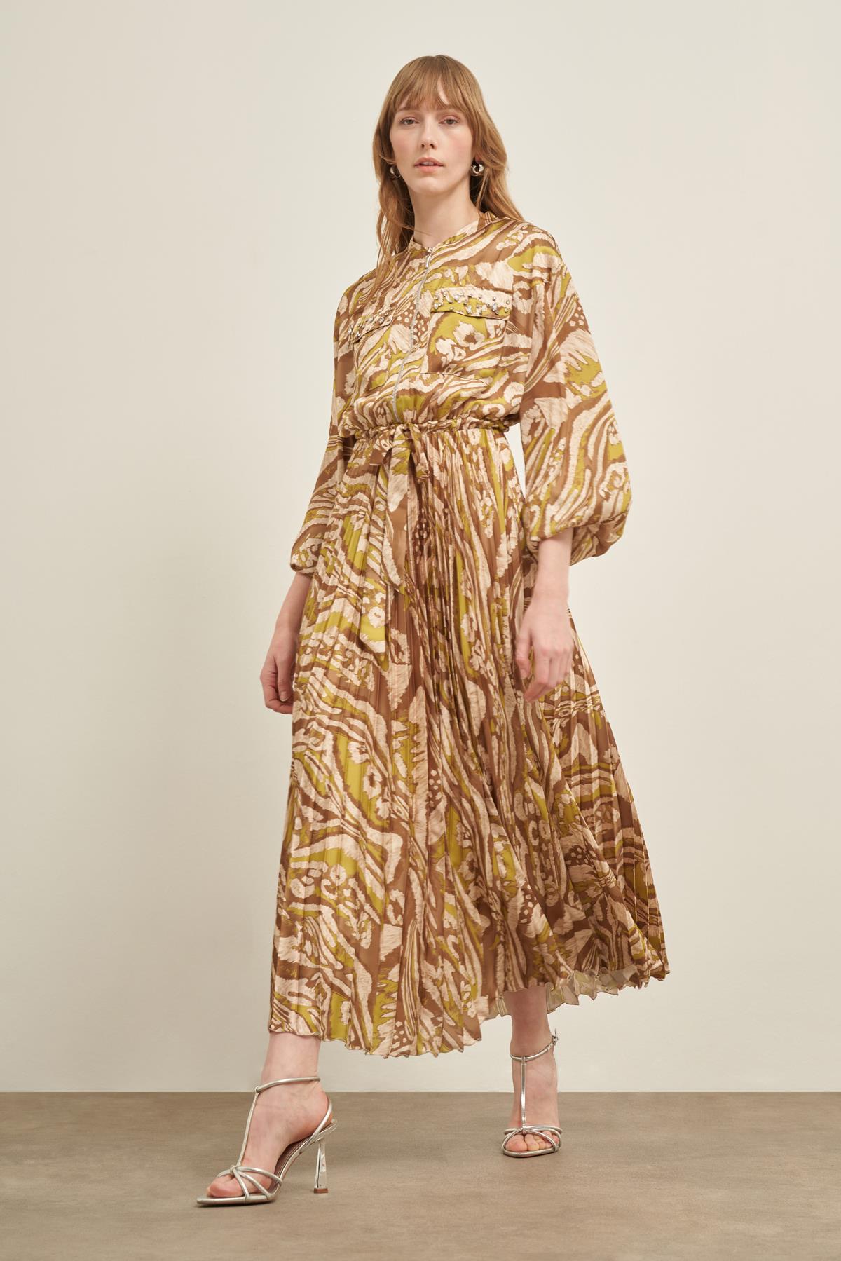 Garmi Kadın Saten Elbise Asit