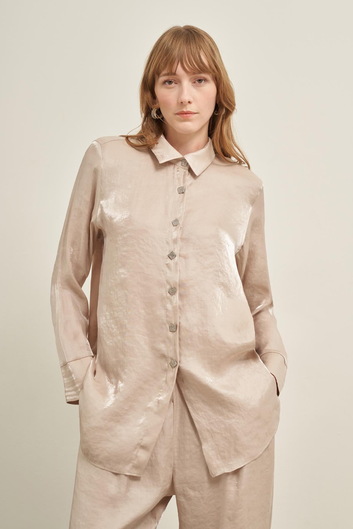 Garmi Kadın Parlak Modal Takım Beige 31002