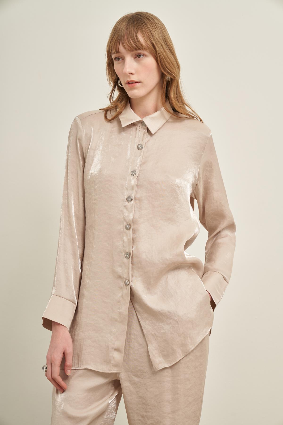 Garmi Kadın Parlak Modal Takım Beige 31002