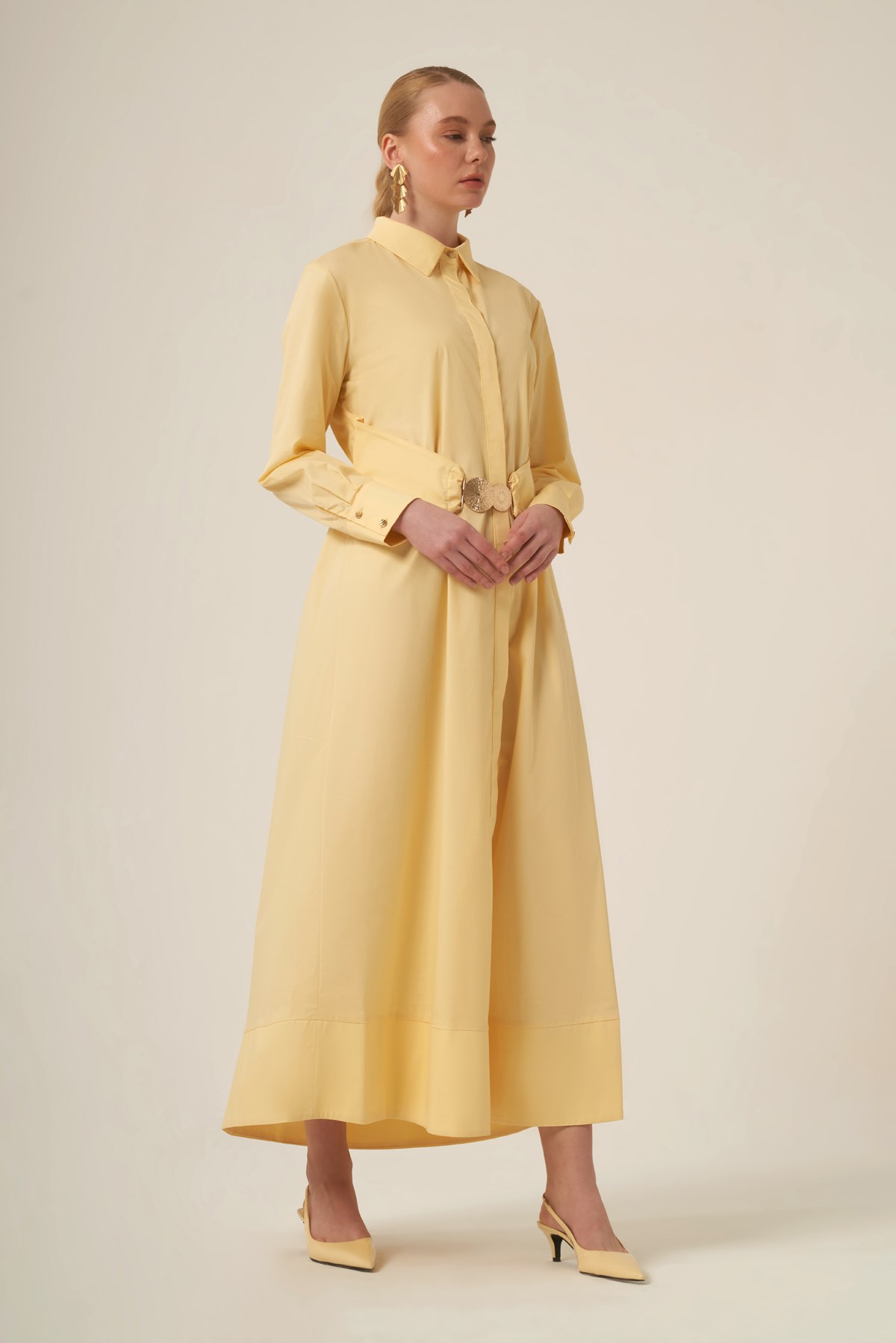 Kadın Cotton Elbise Beige