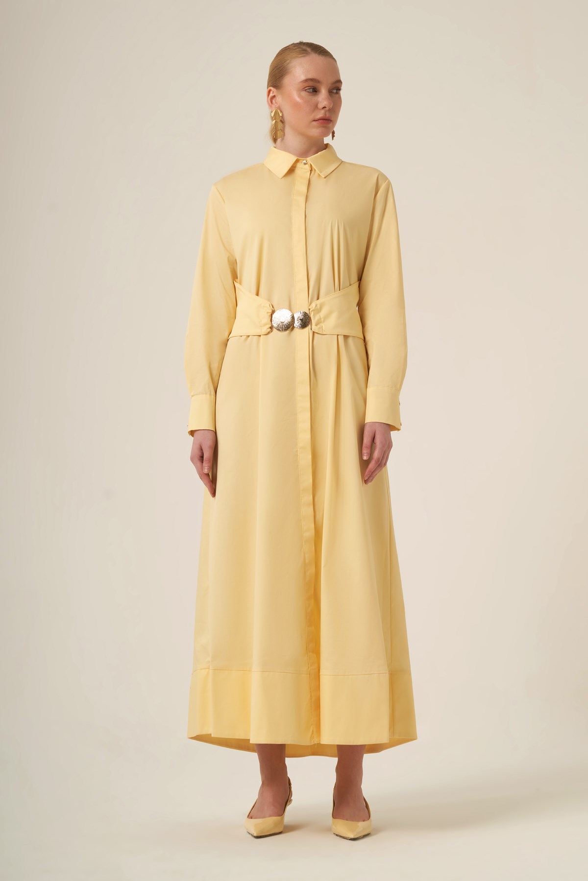Kadın Cotton Elbise Beige