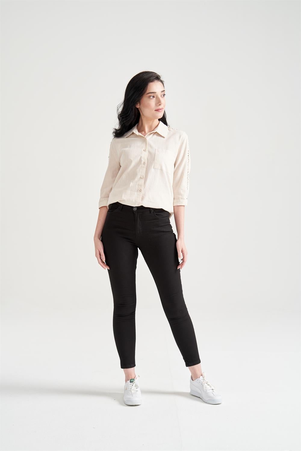 Kadın Dar Kalıp Slim Fit Jean Siyah