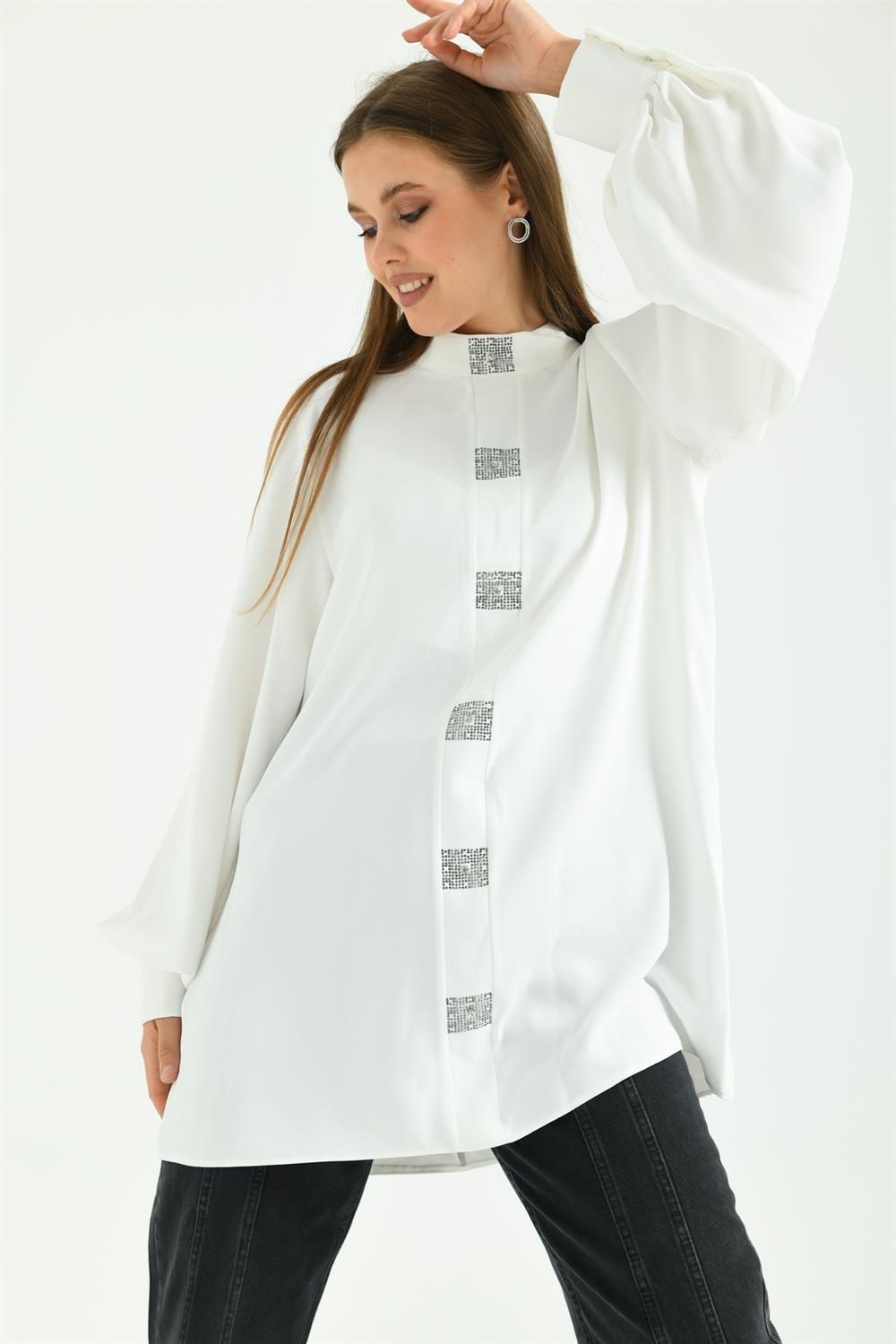Kadın Elegant Tunik Ekru