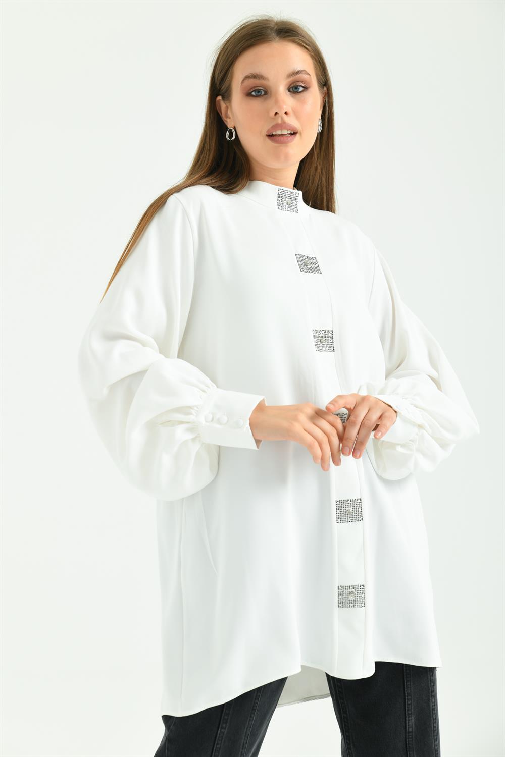 Kadın Elegant Tunik Ekru