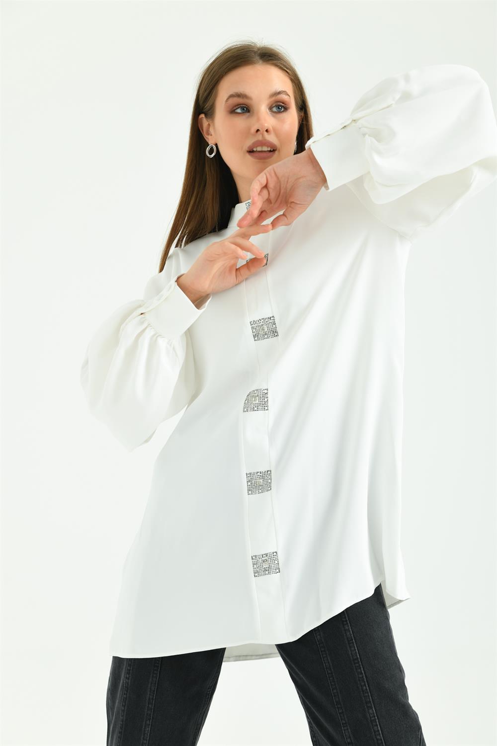 Kadın Elegant Tunik Ekru