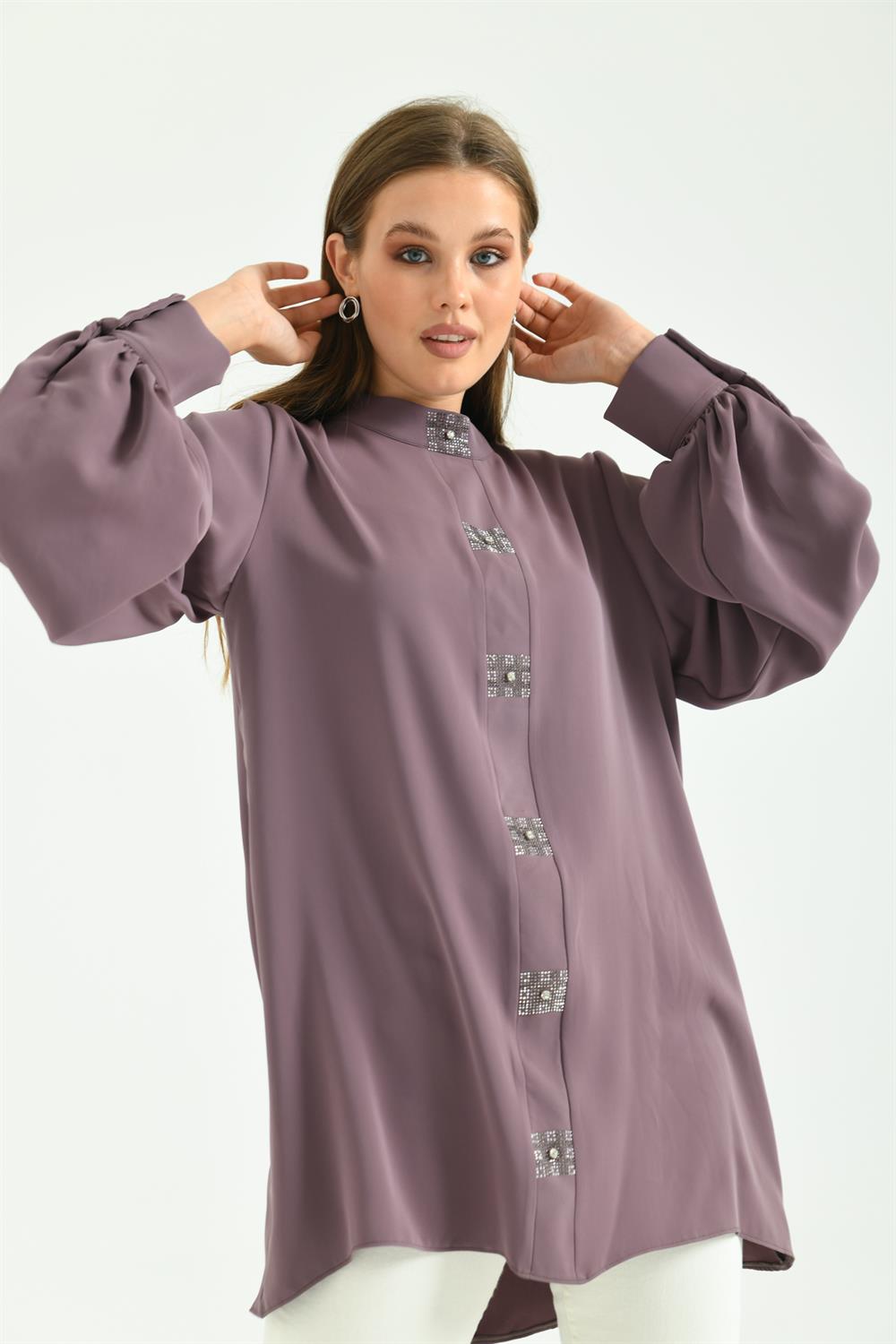 Kadın Elegant Tunik Mor