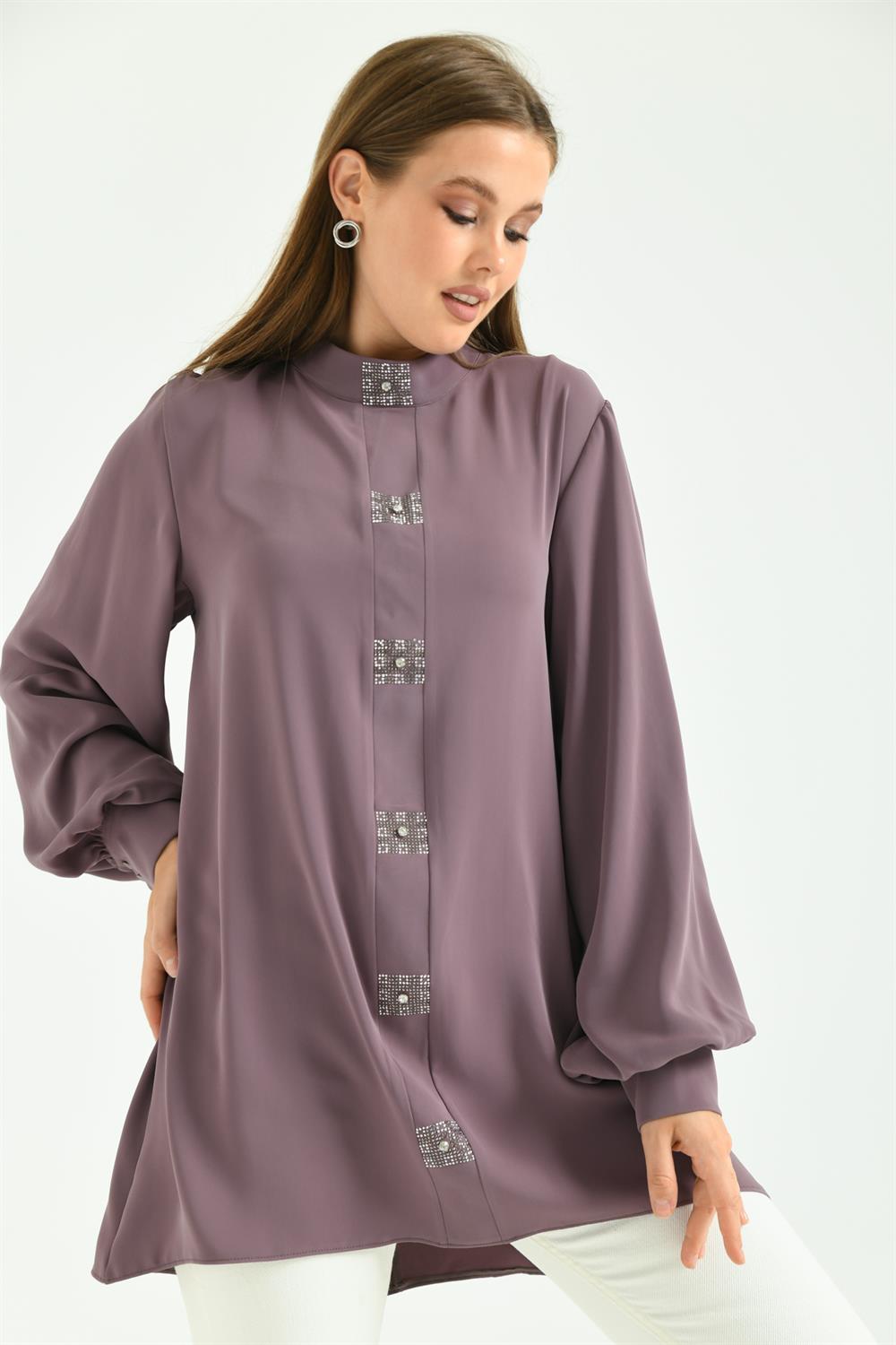 Kadın Elegant Tunik Mor