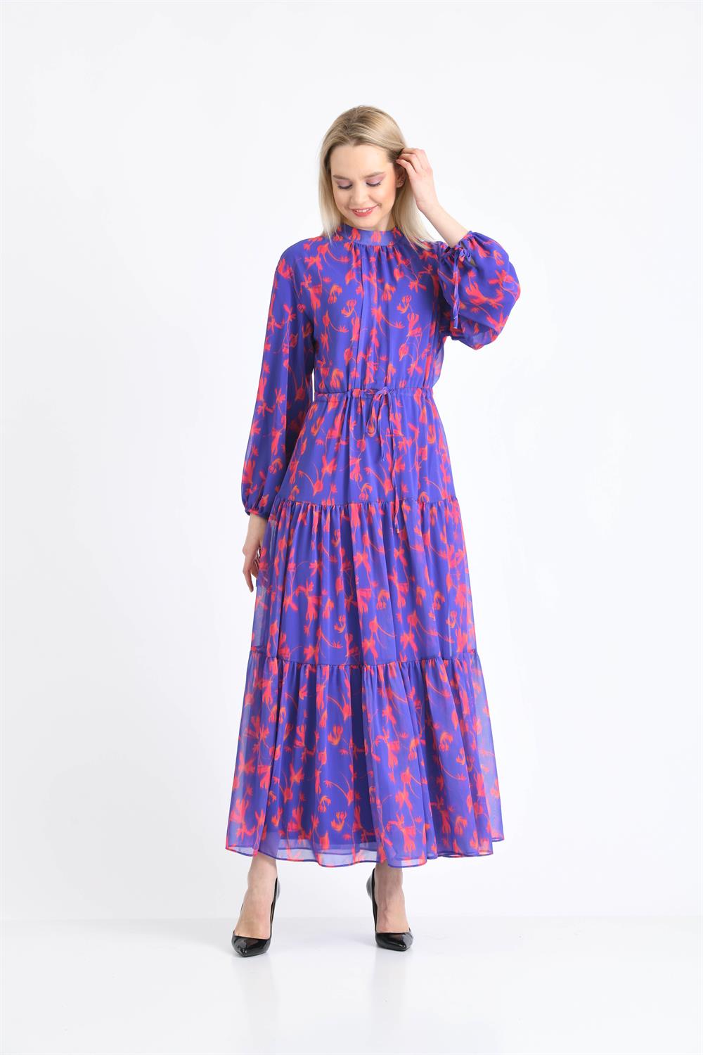 Kadın Empirme Elbise Mor