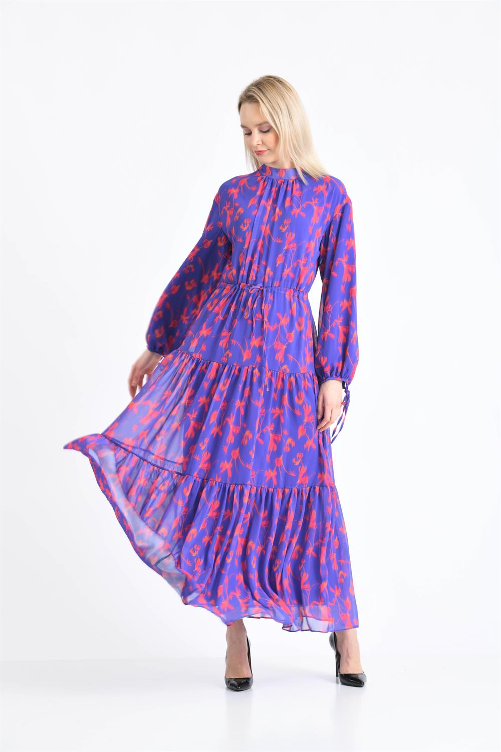 Kadın Empirme Elbise Mor