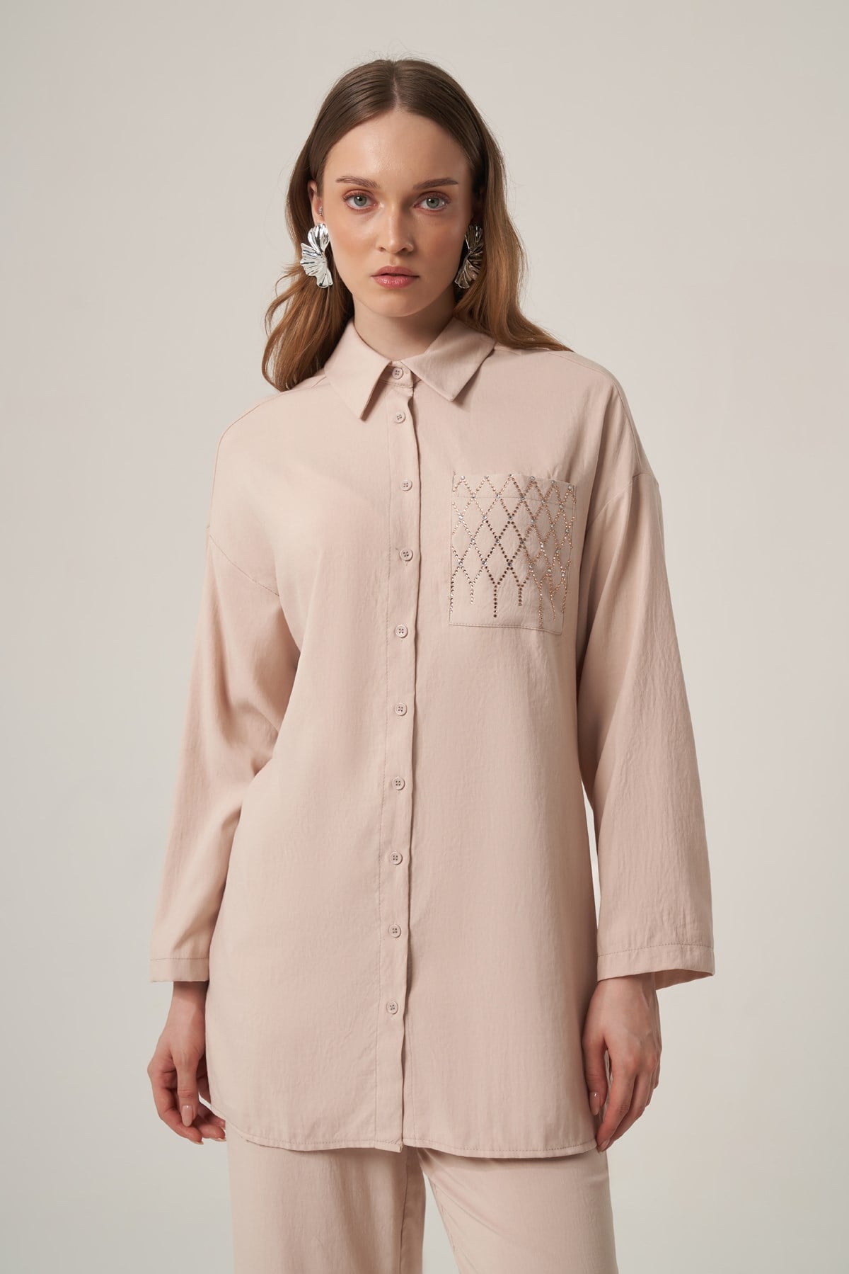 Garmi Kadın Kapella Taşlı Takım Beige 31417