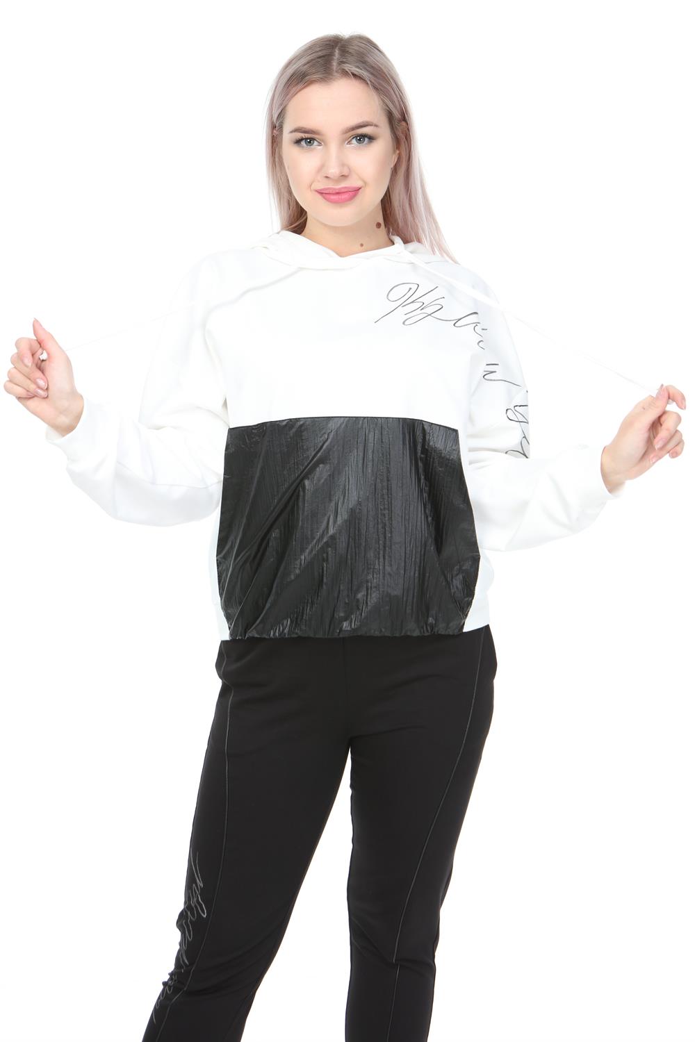 Kadın Kapüşonlu Sweat Ekru