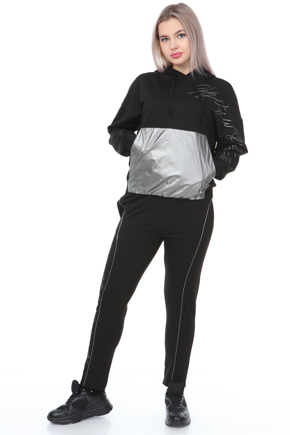 Kadın Kapüşonlu Sweat Siyah