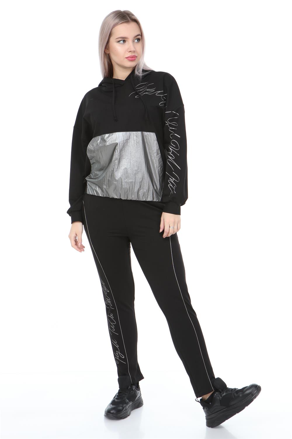 Kadın Kapüşonlu Sweat Siyah
