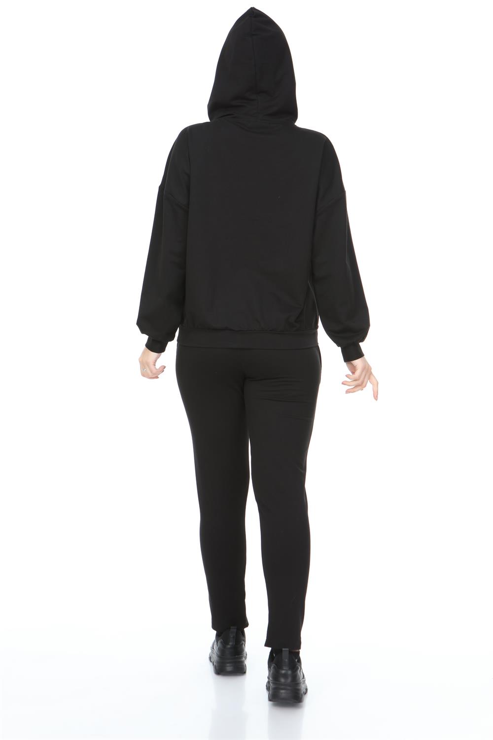 Kadın Kapüşonlu Sweat Siyah