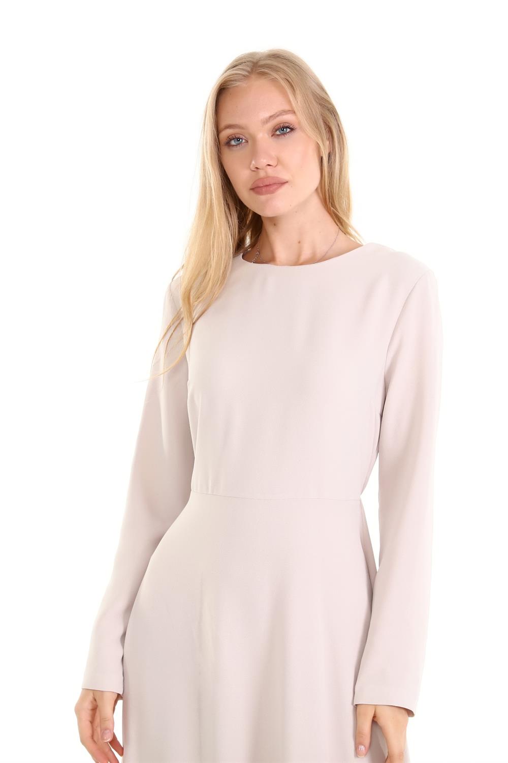 Kadın Krep Elbise Beige